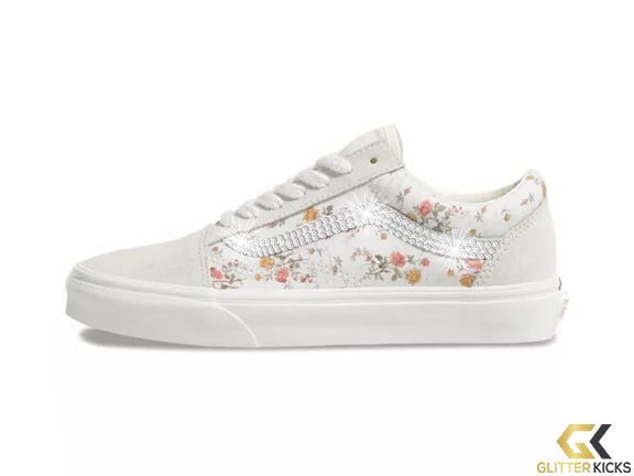 vintage old skool vans floral marshmallow