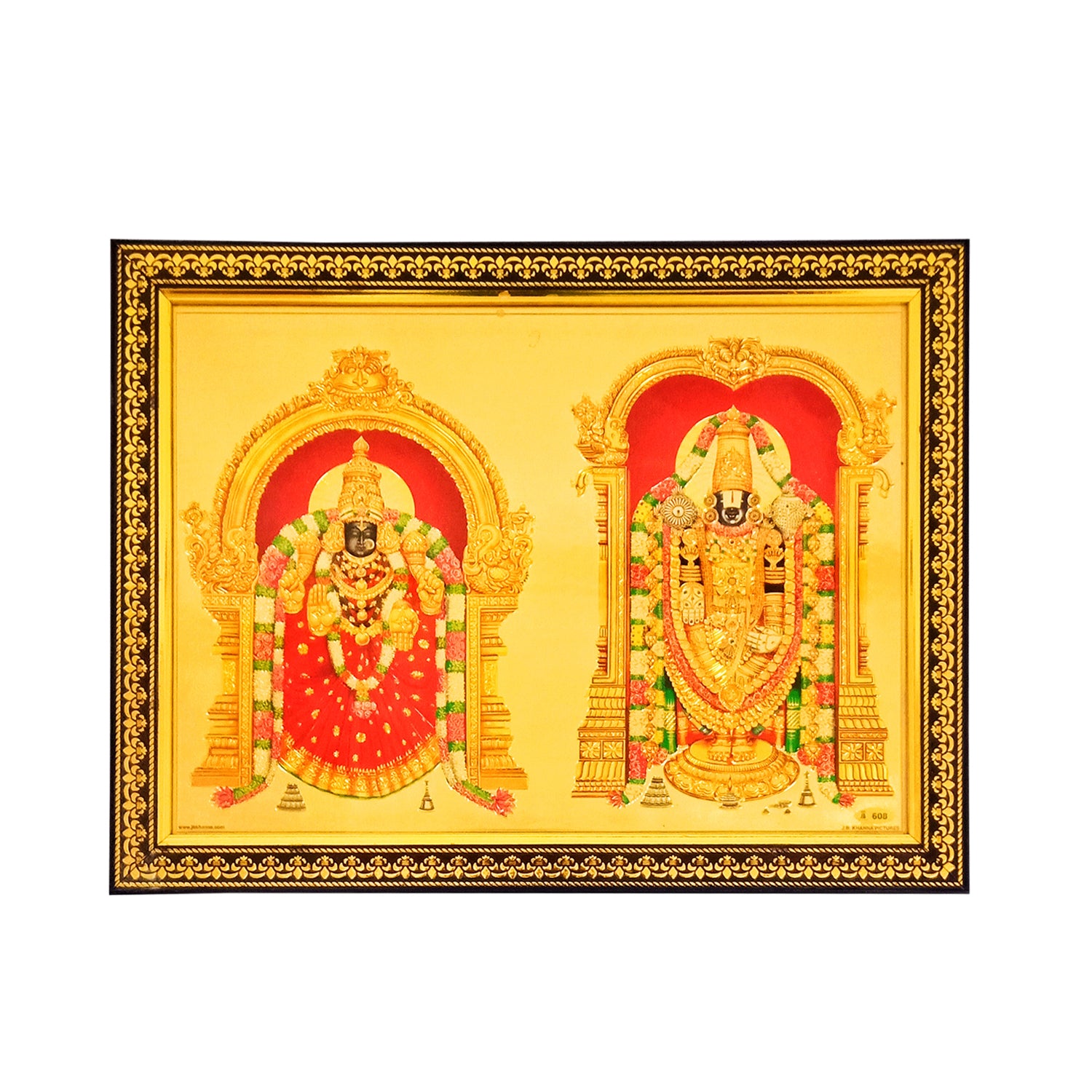 Tirupati Venkateswara Swamy / Lord Balaji with Devi Padmavathi Golden –  Pooja Ghar