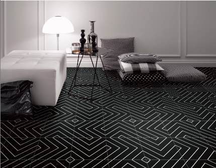 Infinite Maze Black Matt 200x200 Tiles Republic