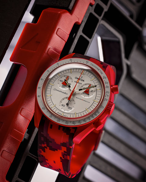 RUBBER STRAP FOR OMEGA X SWATCH MOONSWATCH - RED DIGI CAMO – Horus