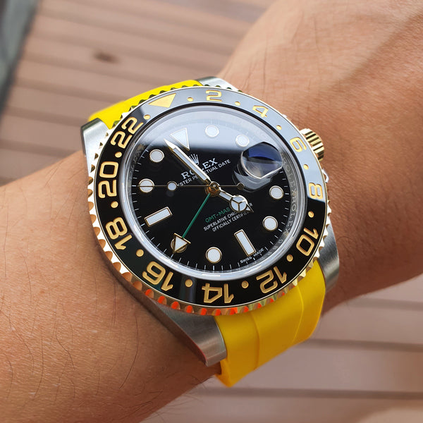 rolex gmt rose gold rubber strap