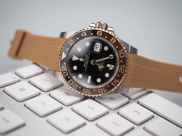 rolex root beer rubber strap