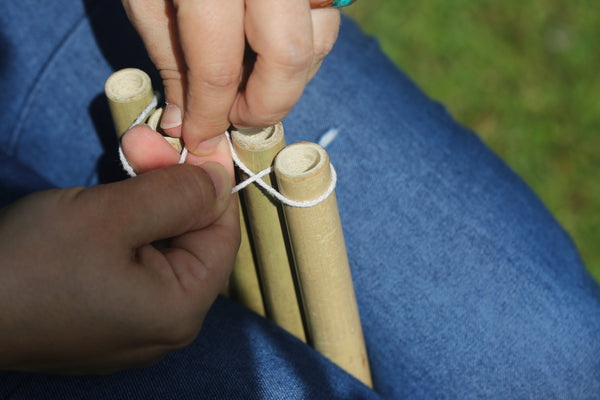 Bamboo Panpipes - putting together