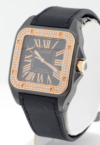 cartier santos 100 diamond