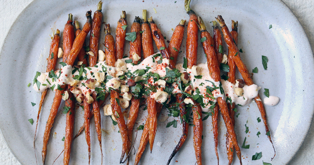 Roasted Carrots with spiced yogurt