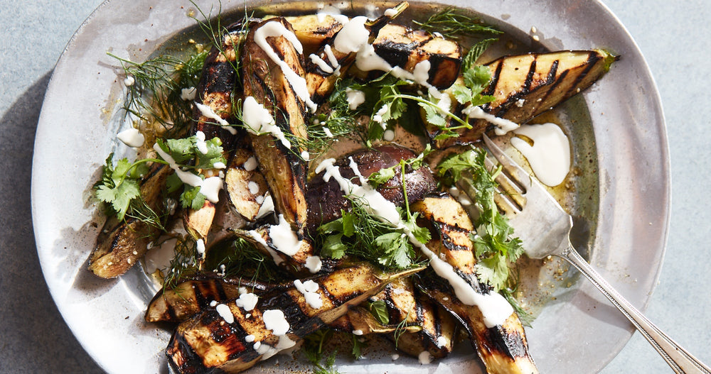 Charred Eggplant with Za'atar and Yogurt-Tahini