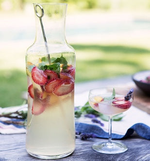 Peach, Strawberry & Basil Summer Sangria