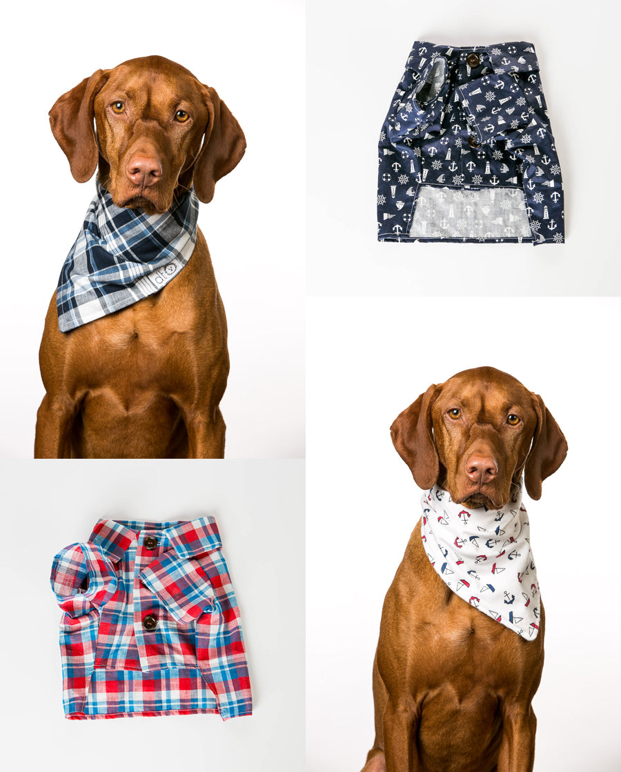 Nautical Dog Shirts and Bandanas by Dog Threads for Paw Boutik