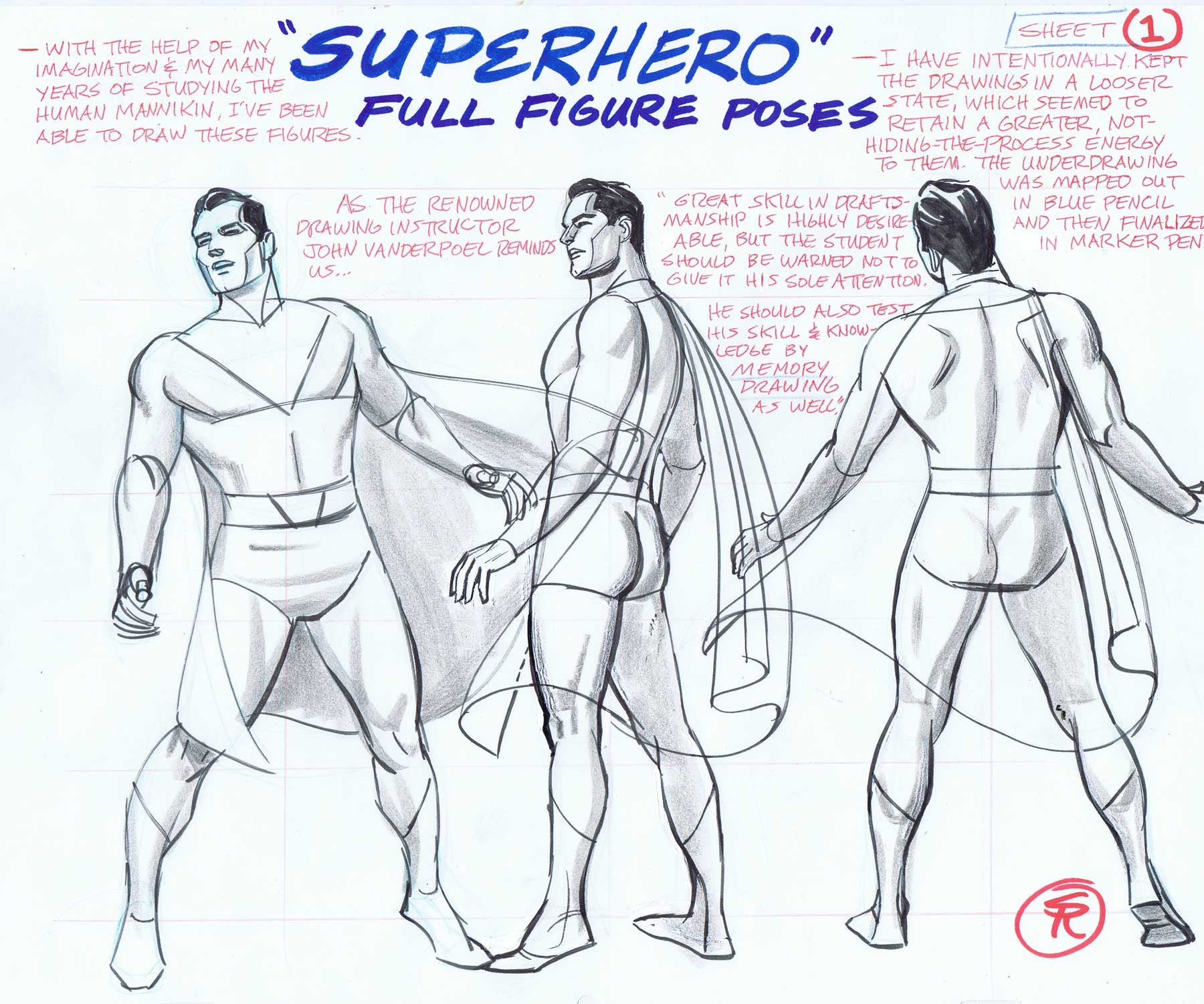 superhero pose sketch