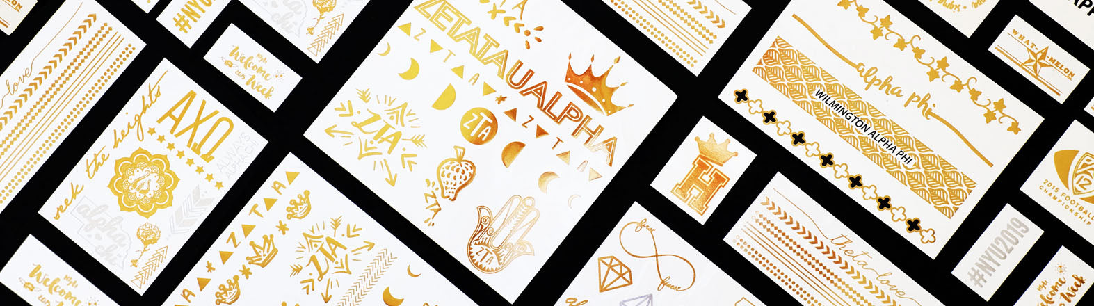 example of custom flash tattoos for sorority events