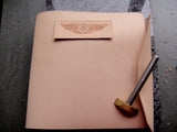 Handmade leather pilot logbook cover