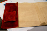 Pilot leather logbook cover positioning the inside keepers