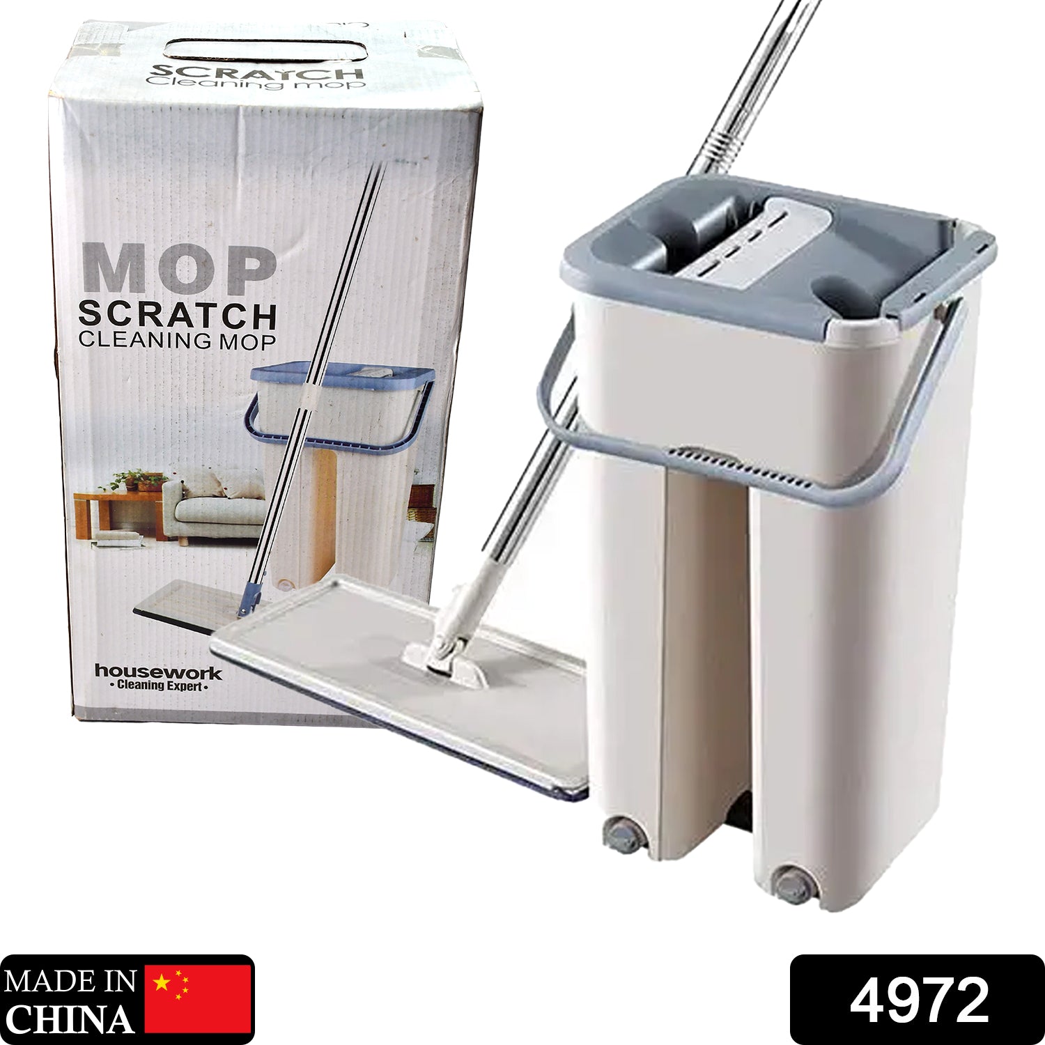 Overgave snijden industrie 4972 Scratch Cleaning MOP with 2 in 1 SELF Clean WASH Dry Hands Free F –  Shop & Hop