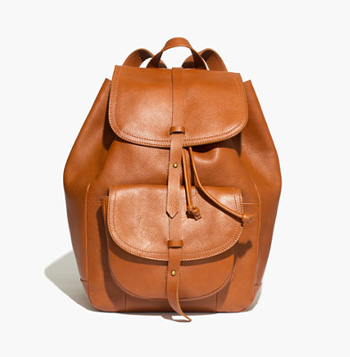 madewell backpack, leather backpack, drawstring backpack