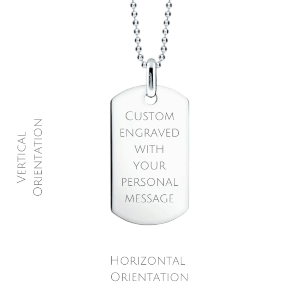Engravable 925 Sterling Silver Army Military Dog Tag Necklace For Men For Teen With Chain 16 18 20 24 Inch