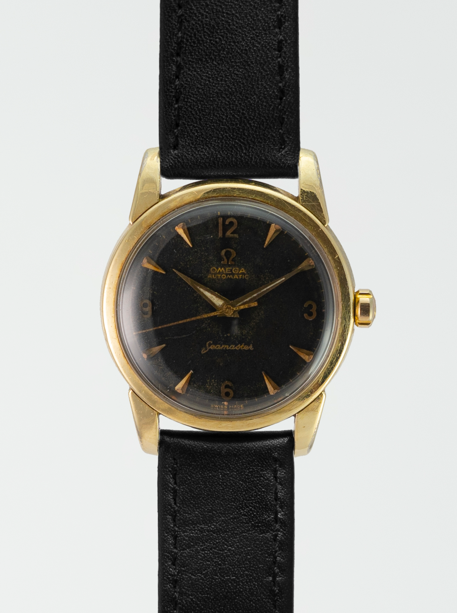 omega seamaster gold leather strap