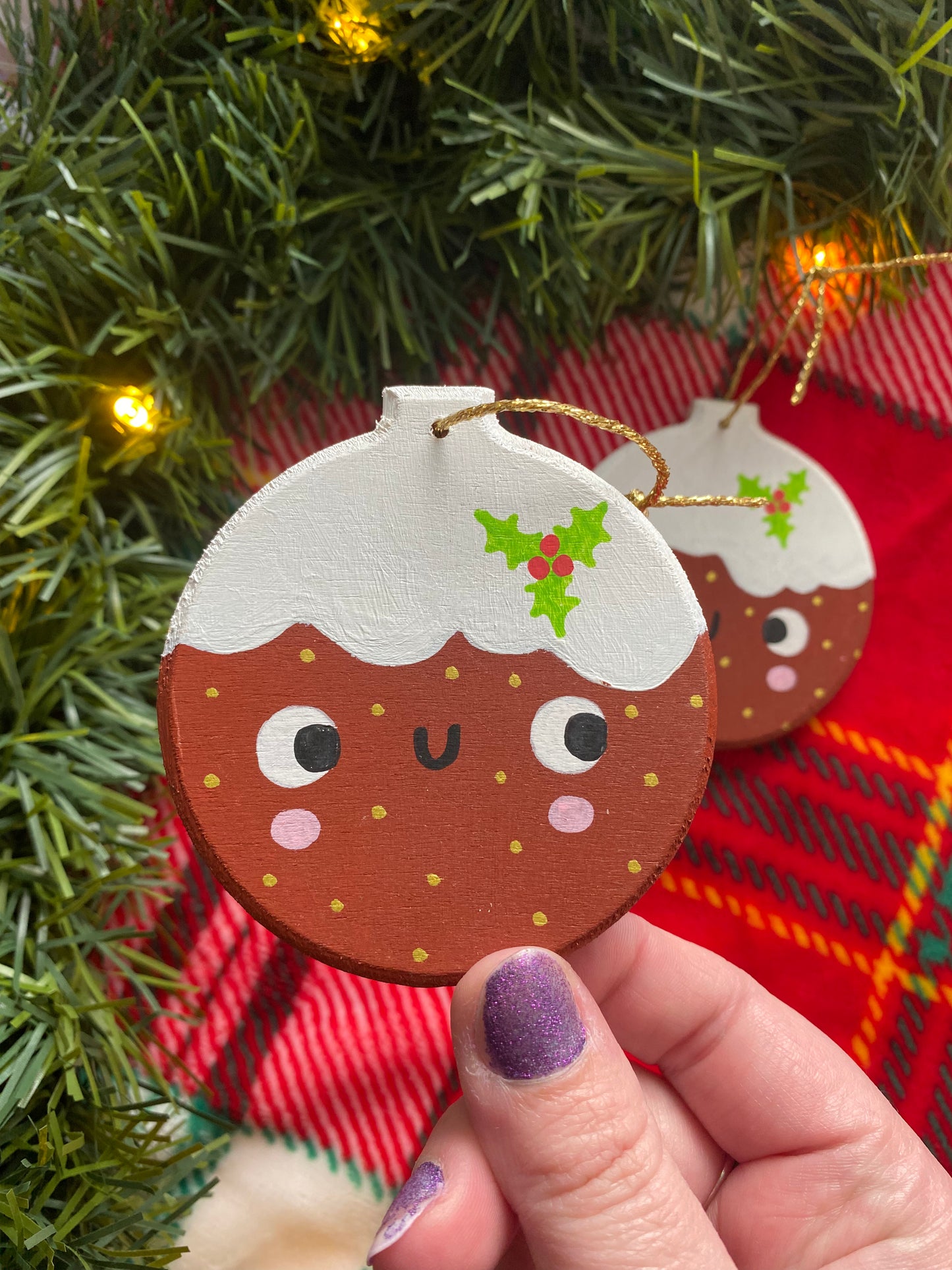 Kawaii Christmas Pudding Tree Decoration