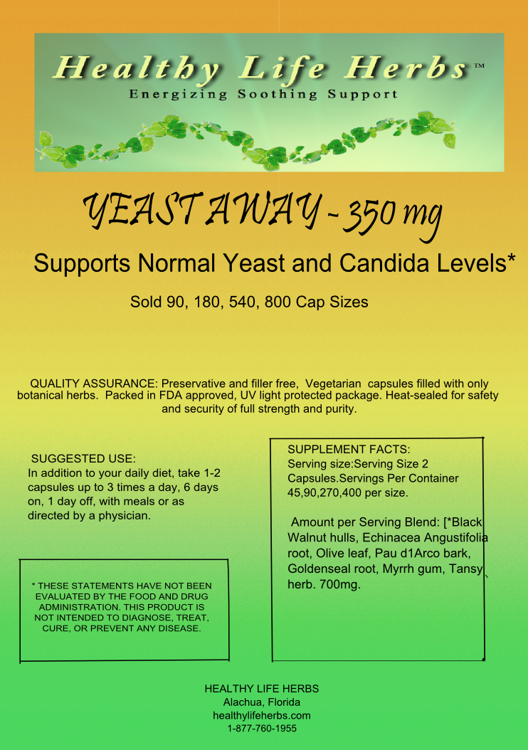 Yeast Away capsules from Healthy Life Herbs – Healthy Life Herbs ...