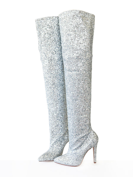 Buy glitter knee high boots cheap,up to 