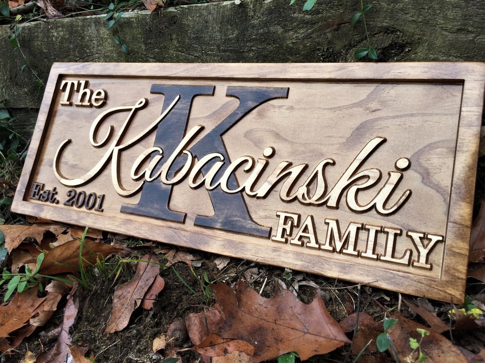 Details about   Personalized Family Name Engraved Wood Last Name Sign Anniversary Gift 