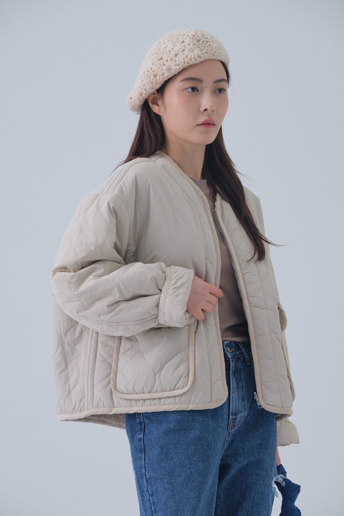 (預購)雙面兩著外套/米杏