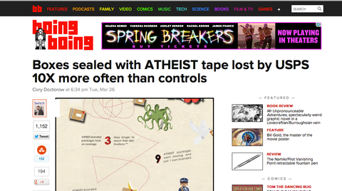 Atheist Shoes featured on BoingBoing.