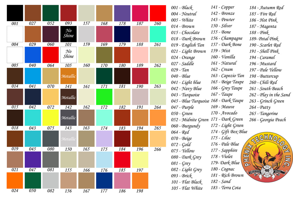 Phenix Fire Custom Leather Fire Helmet Color Chart