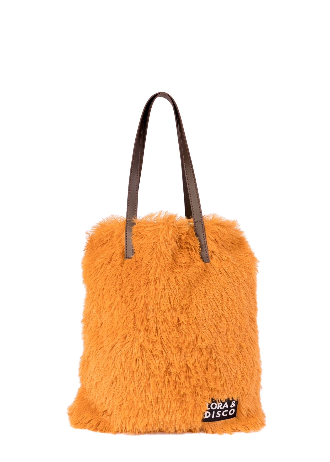 Orange furry purse