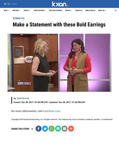 KXAN Studio 512 | Make a Statement with these Bold Earrings | October 2017 dombezalergii
