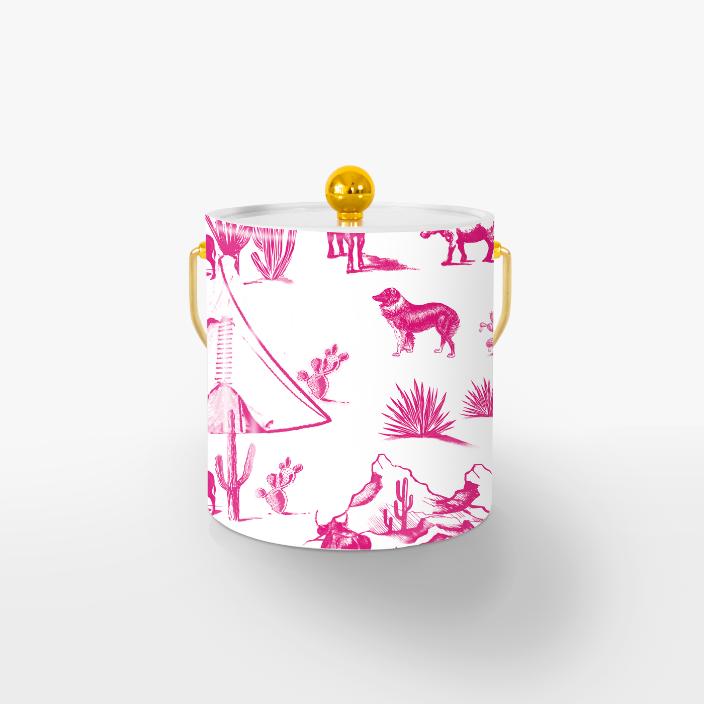 Ice Bucket Pink / Gold Marfa Toile Ice Bucket dombezalergii