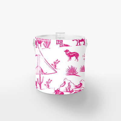 Ice Bucket Pink / Lucite Marfa Toile Ice Bucket dombezalergii