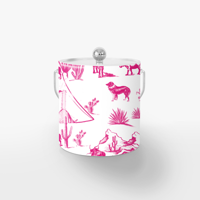 Ice Bucket Pink / Silver Marfa Toile Ice Bucket dombezalergii