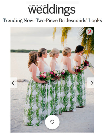 dombezalergii Palm Maxi Skirts were featured in Martha Stewart Weddings. 