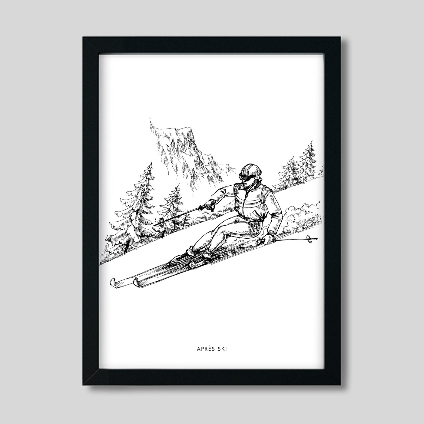 Gallery Print Black Print / 8x10 / Black Frame Après Ski Skier Print dombezalergii