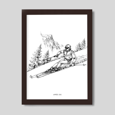 Gallery Print Black Print / 8x10 / Walnut Frame Après Ski Skier Print dombezalergii