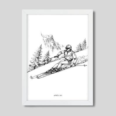 Gallery Print Black Print / 8x10 / White Frame Après Ski Skier Print dombezalergii