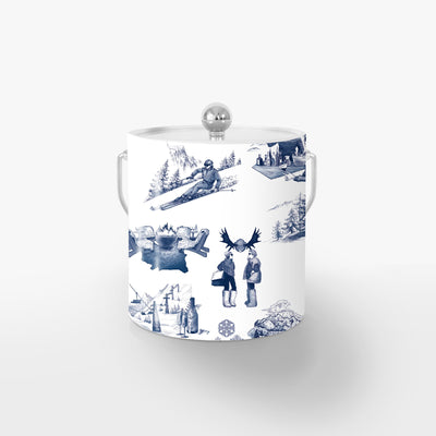 Ice Bucket Navy / Silver Après Ski Toile Ice Bucket dombezalergii