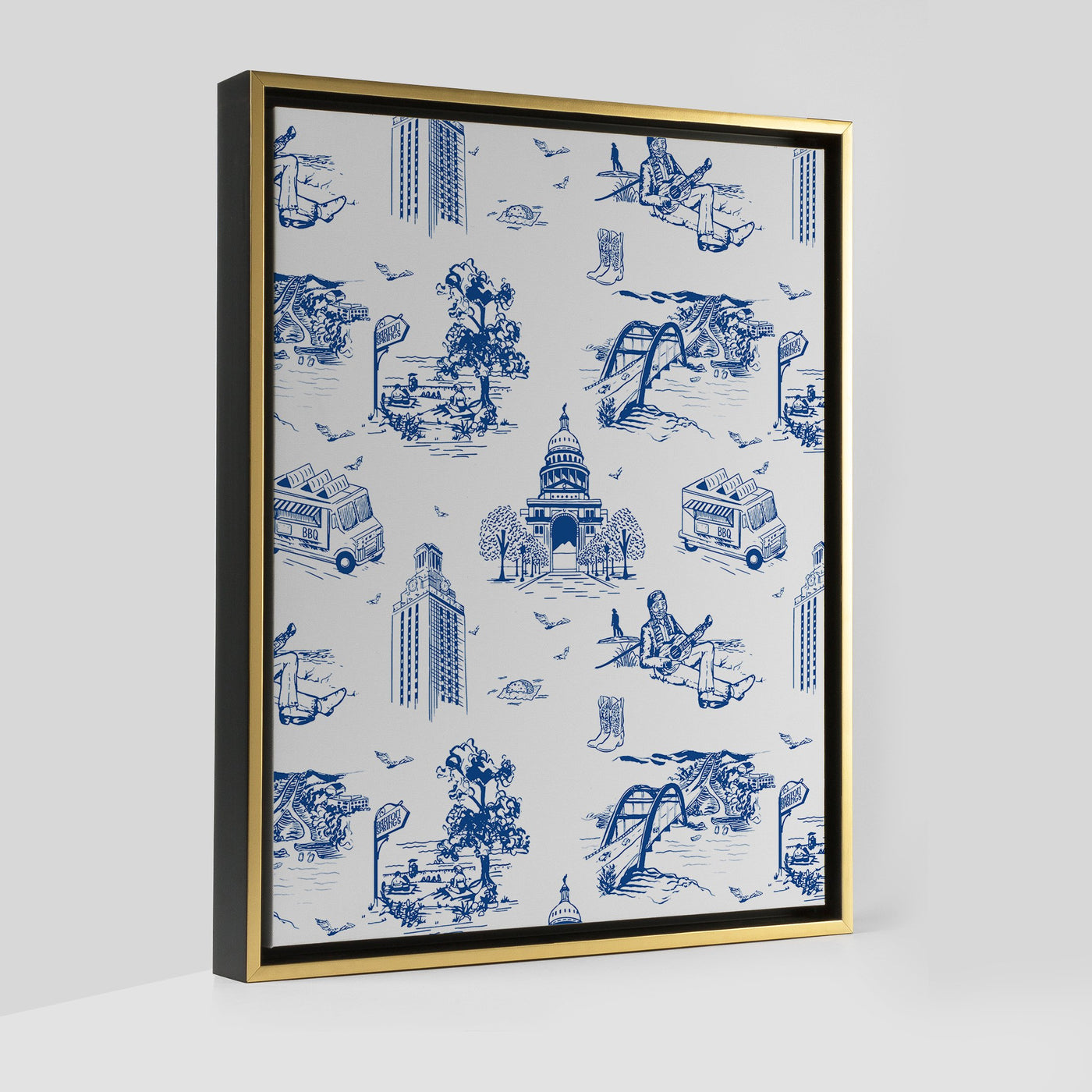 Gallery Prints Navy / 8x10 / Gold 10152 Torino Toile Canvas dombezalergii