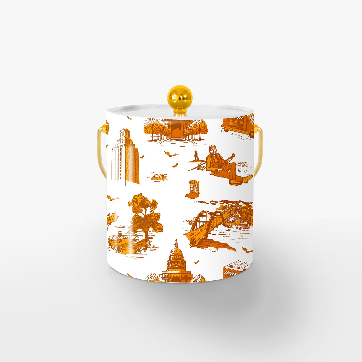 Ice Bucket Burnt Orange / Gold 10152 Torino Toile Ice Bucket dombezalergii