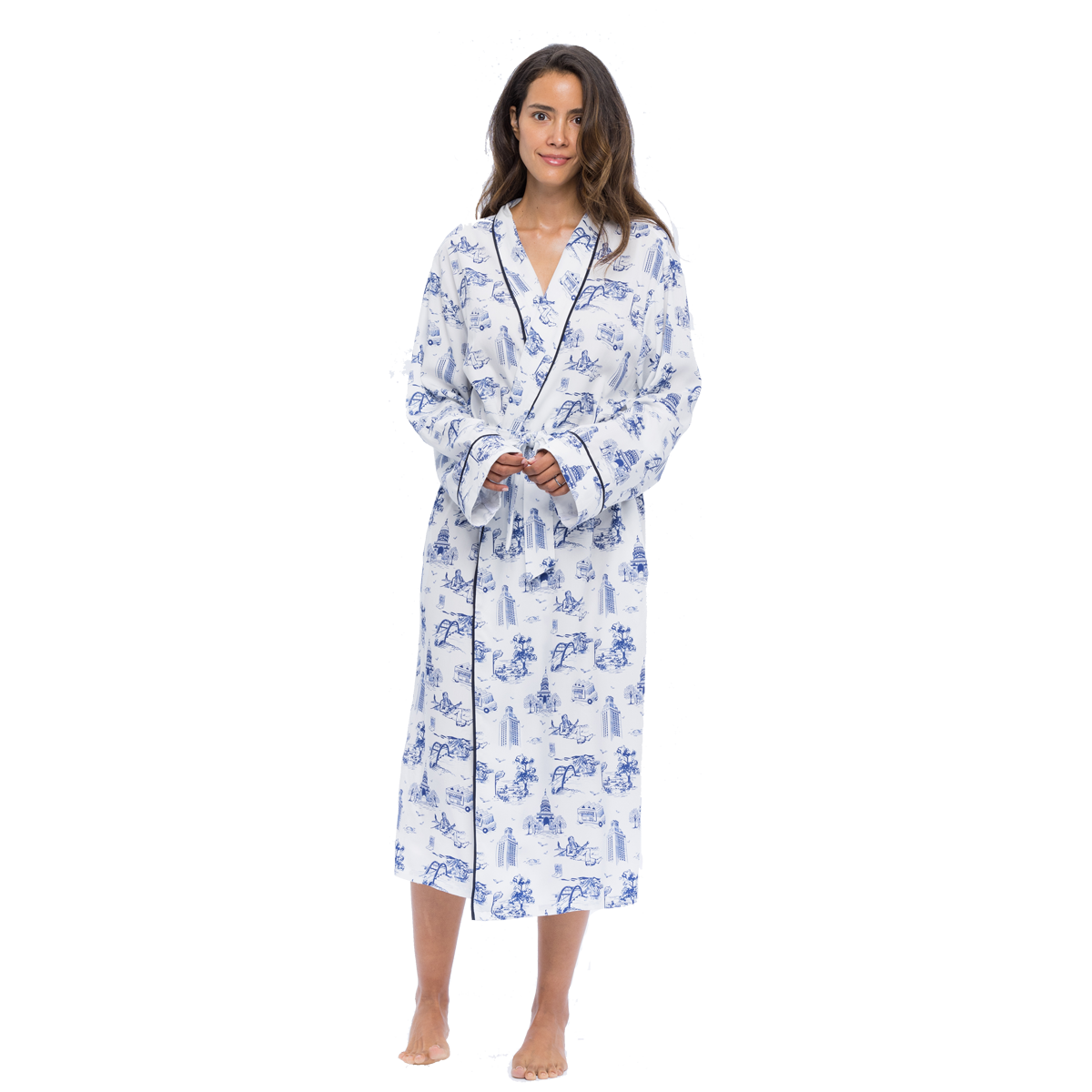 Robe Navy / S/M 10152 Torino Toile Robe dombezalergii