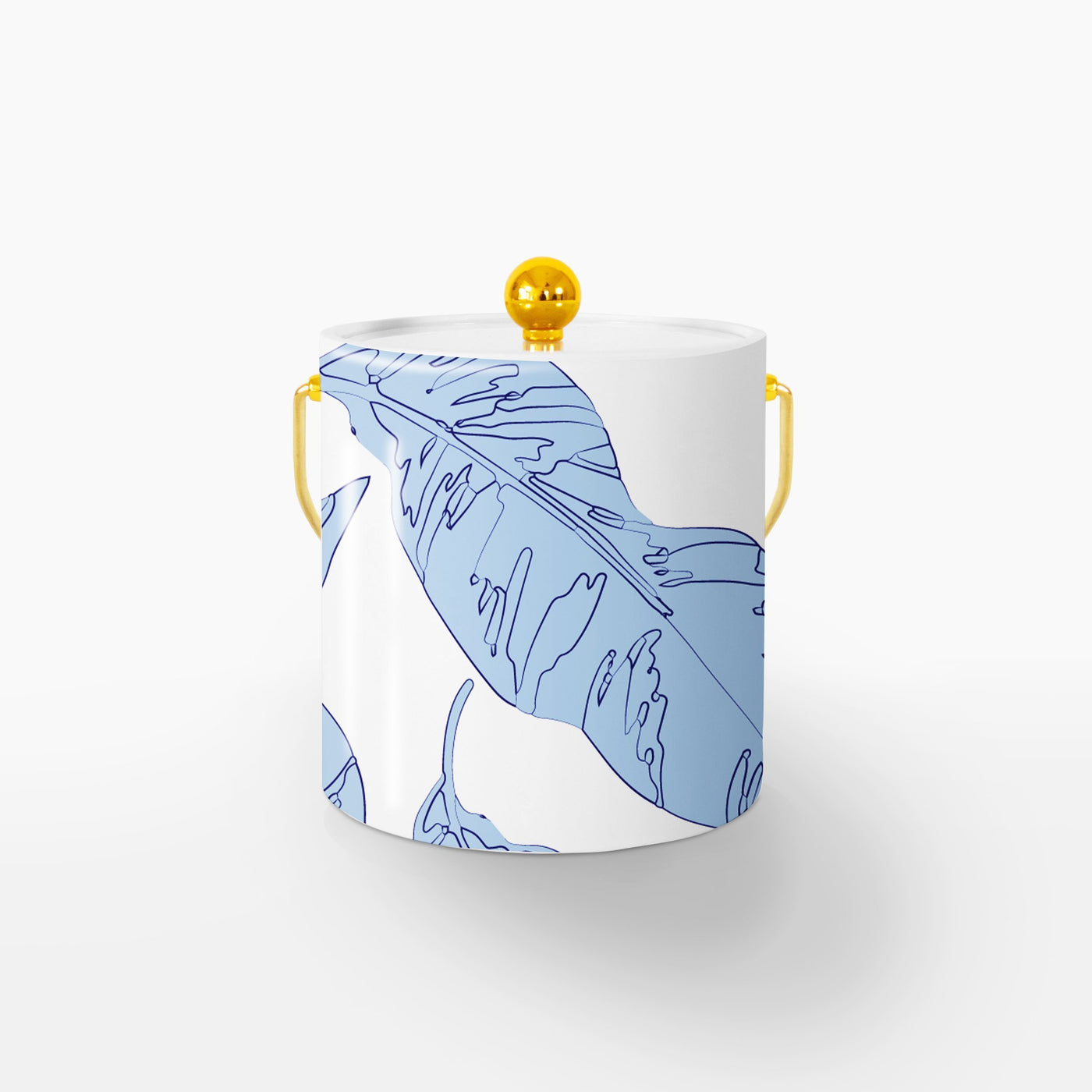 Ice Bucket Blue / Gold Banana Leaves Ice Bucket dombezalergii