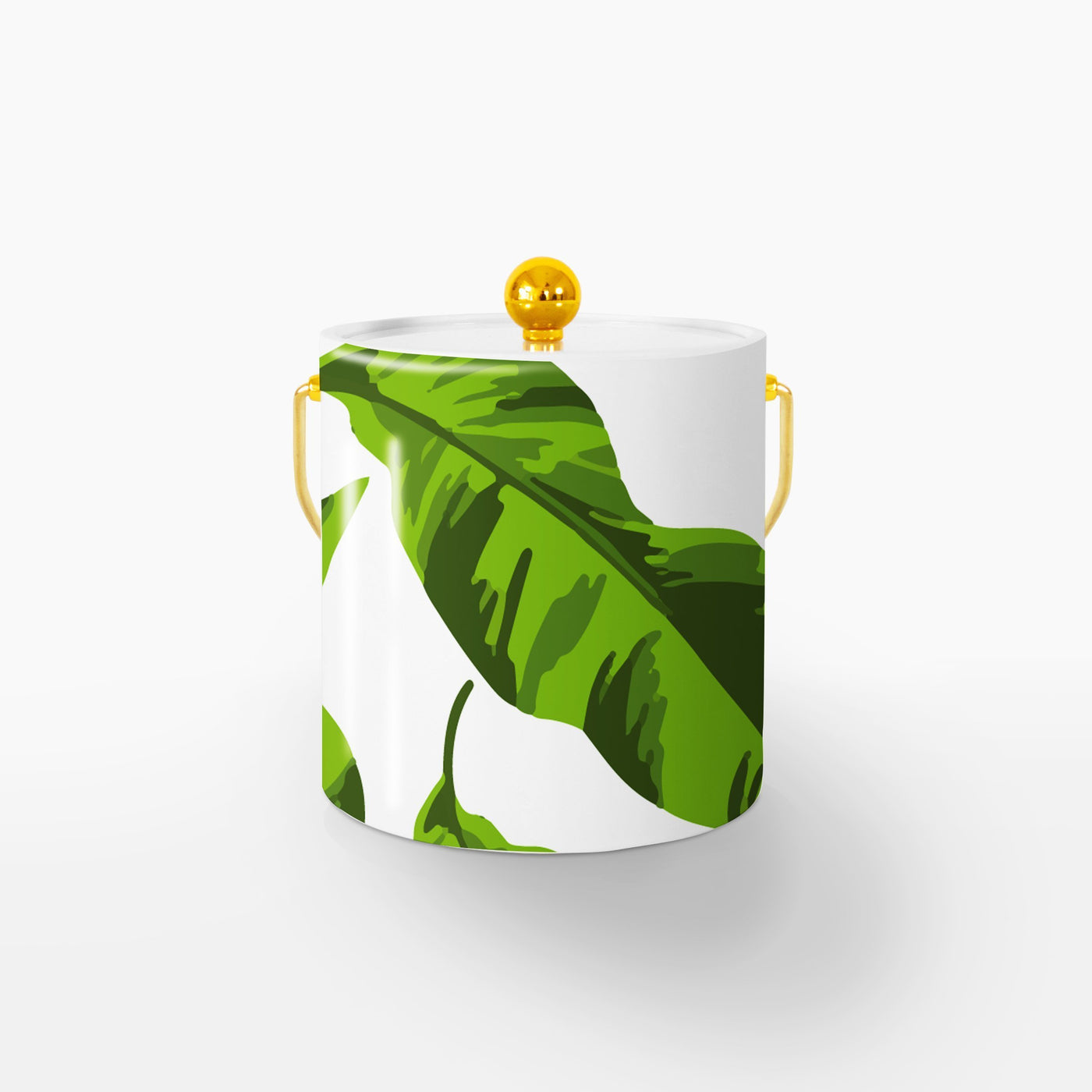 Ice Bucket Green / Gold Banana Leaves Ice Bucket dombezalergii