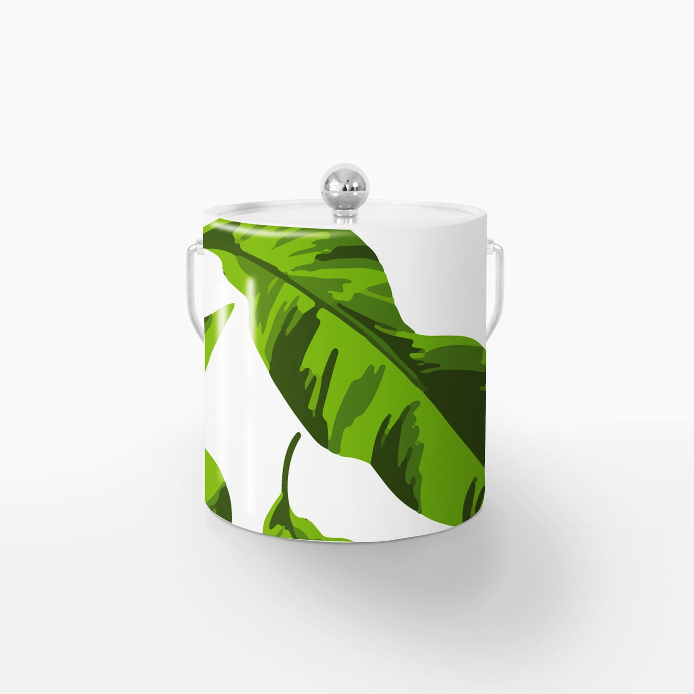 Ice Bucket Green / Silver Banana Leaves Ice Bucket dombezalergii