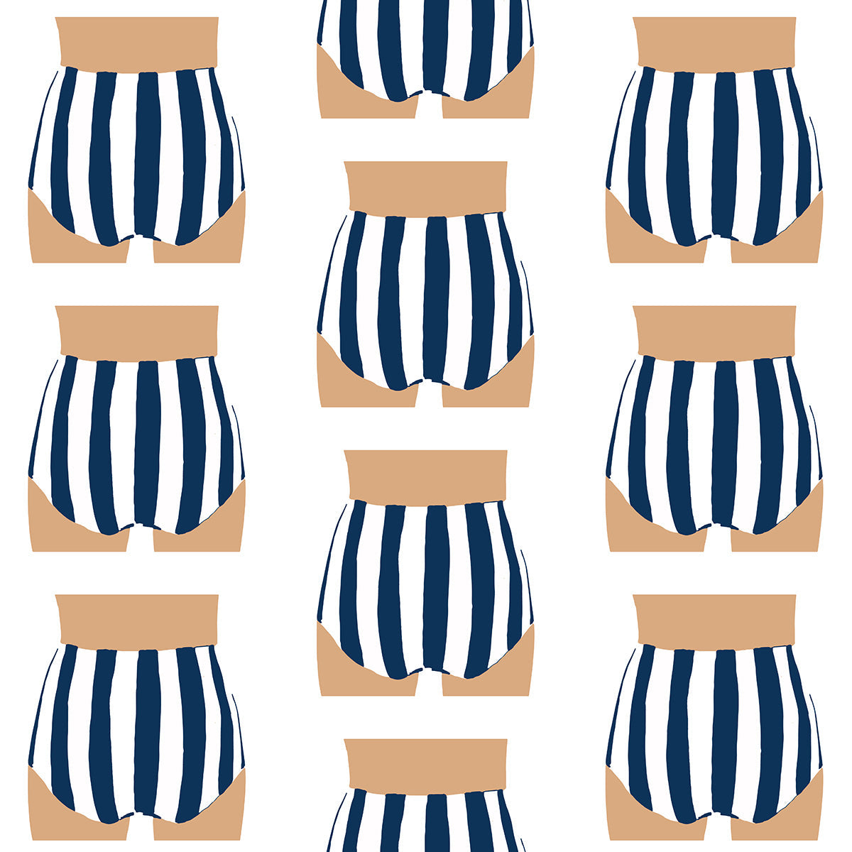 Peel & Stick Wallpaper Navy / 24"x 48" Beach Bum Peel & Stick Wallpaper dombezalergii