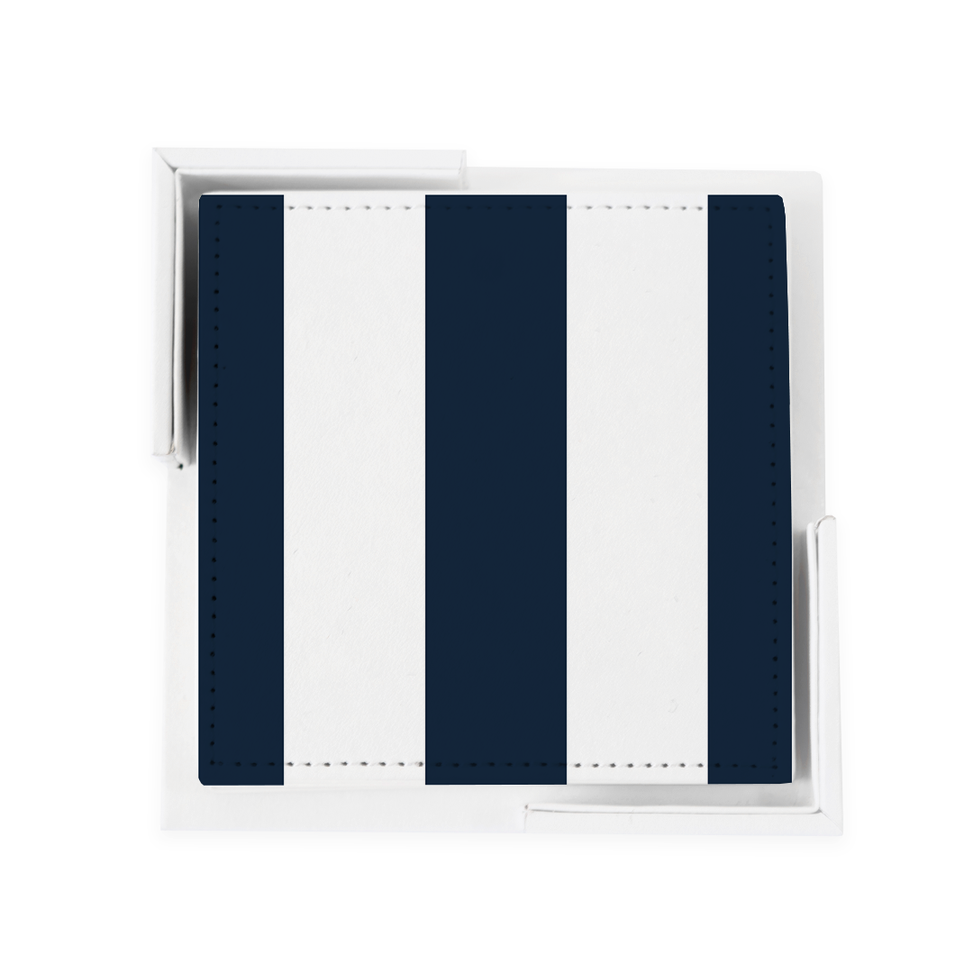 Coaster Set Navy Bold Stripe Coaster Set dombezalergii