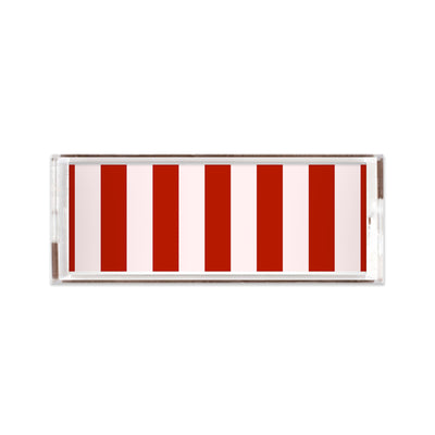 Lucite Trays 11x4 / Pink Red Bold Stripe Lucite Tray dombezalergii