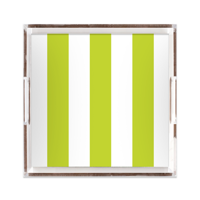Lucite Trays 12x12 / Chartreuse Bold Stripe Lucite Tray dombezalergii