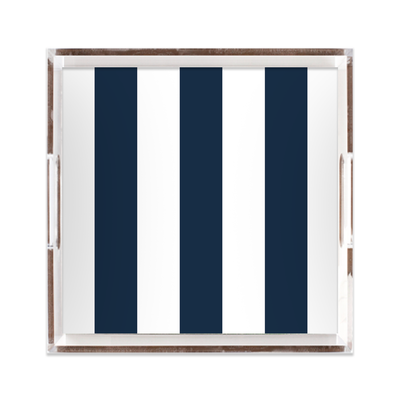 Lucite Trays 12x12 / Navy Bold Stripe Lucite Tray dombezalergii