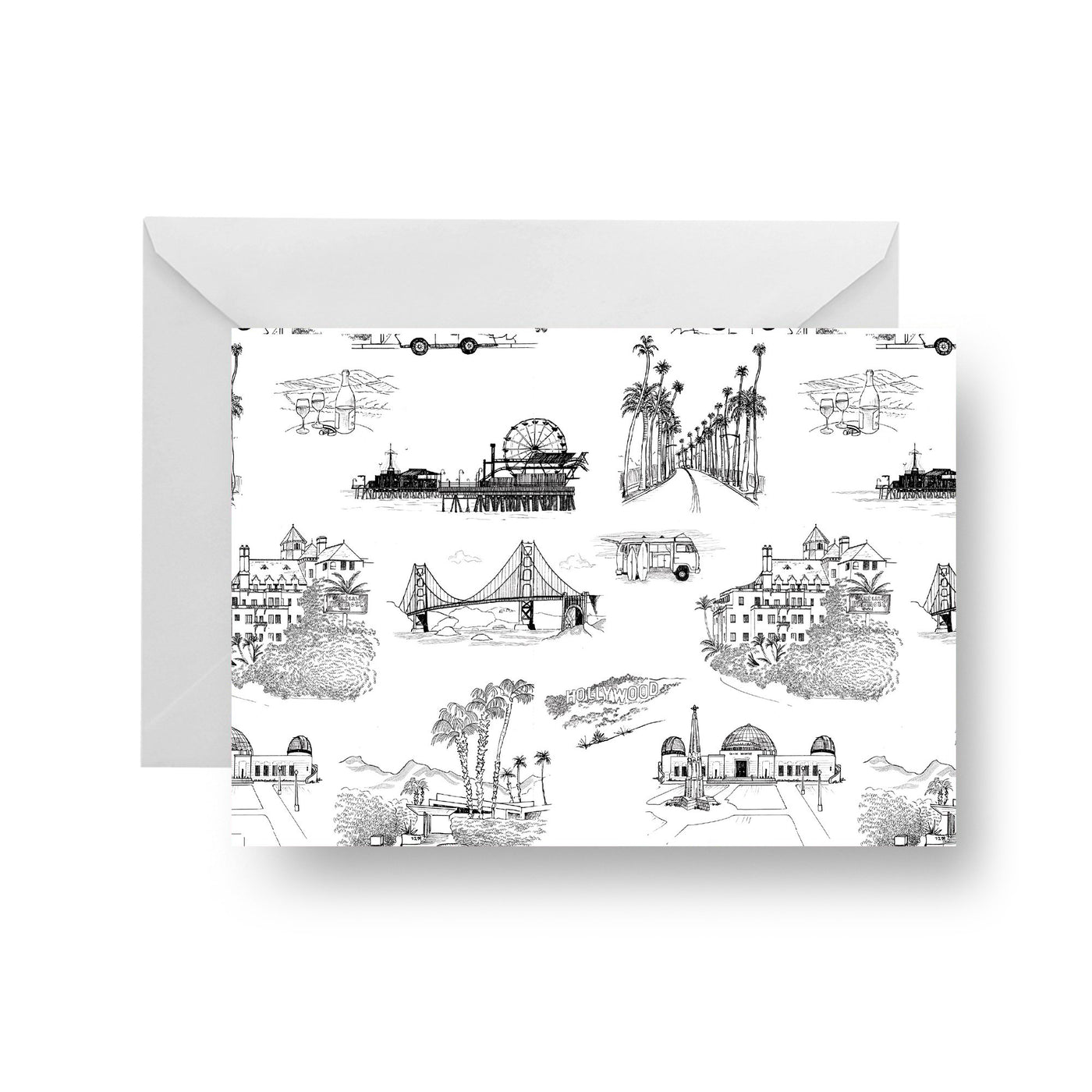 Folded Notecard Black California Toile Folded Notecard dombezalergii