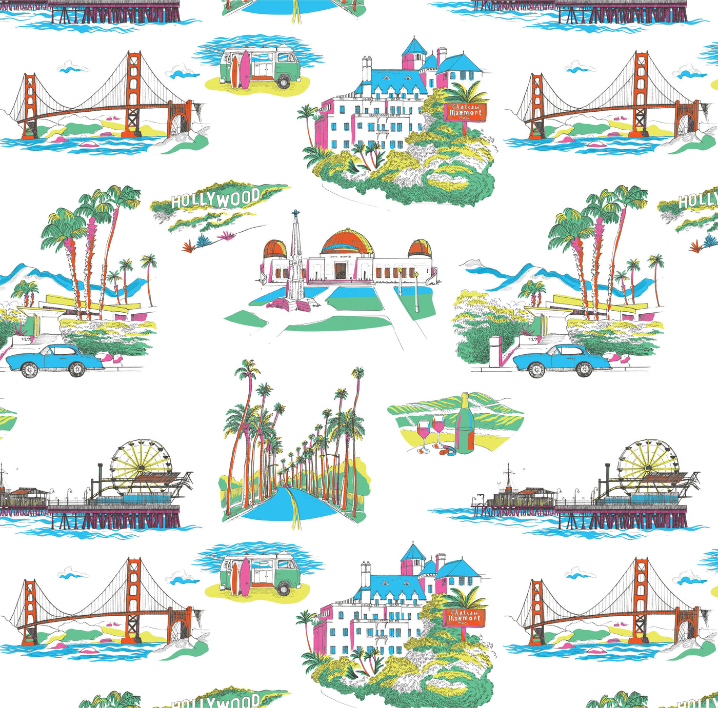 Peel & Stick Wallpaper Multi / 24"x 48" California Toile Peel & Stick Wallpaper dombezalergii